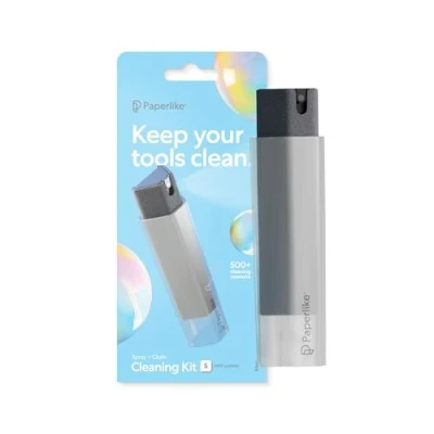 Image of All in One Cleaning Kit by Paperlike Refillable Microfiber Spray Bottle &amp; Solution + 5 Refill Tablets Safe for iPad Electronic Displays
