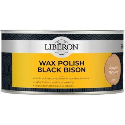 Image of Libéron Wax Polish Black Bison Paste Georgian Mahogany 500ml
