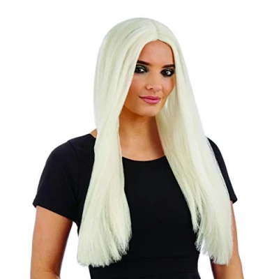 Image of Adults Glow In The Dark Wig Womens Long Festival Party UV Hair Accessory One Size