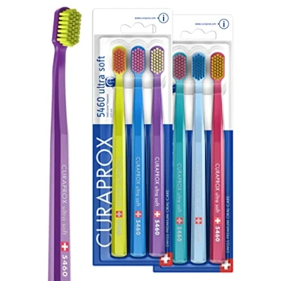 Image of Curaprox 6 x CS 5460 Ultra Soft Toothbrush Adult Manual with Bristles Pieces, Random Color