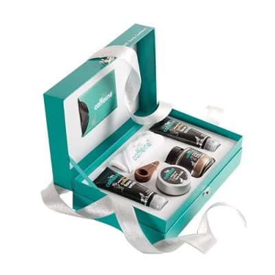 Image of mCaffeine Coffee Mood Skin Care Gift Kit Personal Products Face Wash, Mask and Scrub, Body Brew Scoop, Towel 6 pc