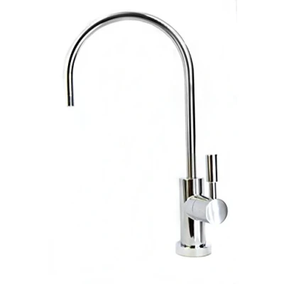 Image of Deluxe Drinking Water Filter Tap Long Reach, Chrome, Swan Neck, Modern, European Style Fits All Systems &amp; Reverse Osmosis That use 1/4&quot; Tubing