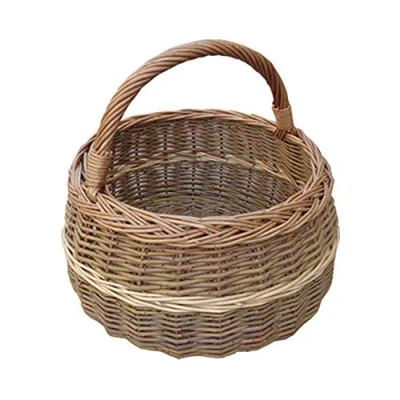 Image of Red Hamper S065/HOME Small Round Wicker Shallow Shopping Basket