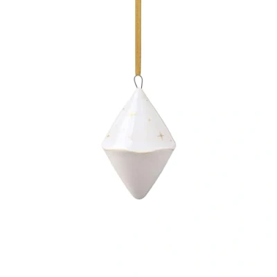 Image of like. by Villeroy &amp; Boch Winter Glow ornament double cone, Premium Porcelain Christmas decoration, tree White / Beige