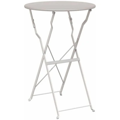 Image of vidaXL Folding Bistro Table Beige Ø50x71 cm Powder coated Steel