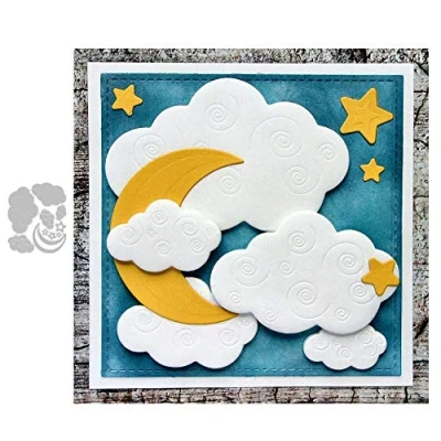 Image of Night Metal Cutting Dies, YunTrip Moon Star Cloud Dies Stencils for DIY Scrapbooking Photo Album Decorative Paper Craft Card Making Supplies