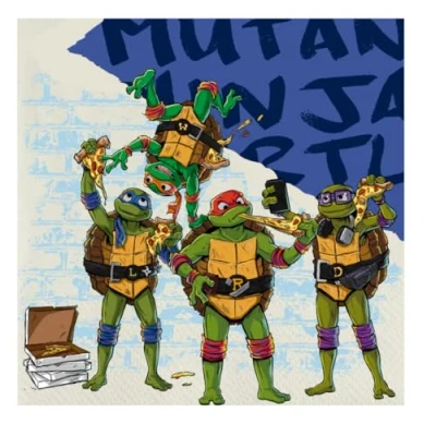 Image of BeenSmile, Ninja Turtles 33 CM Napkins, Paper Party Supplies, Parties, Celebrations and Children&#039;s Birthdays, 20 Units