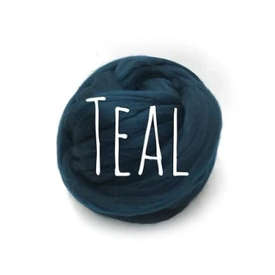 Image of Colorful Passions Merino Wool Teal for arm Knitting Blanket Weaving Felting Jumbo Yarn Giant Soft 50g (0.11lb)