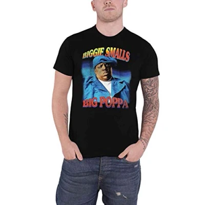 Image of Biggie Smalls T Shirt Poppa Logo Official Mens Black L