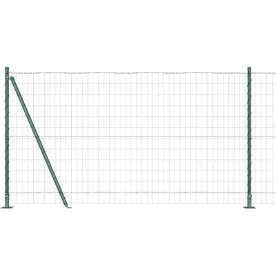 Image of vidaXL Euro Fence with 7 Flanged Posts 1.2x10 m Galvanised Steel