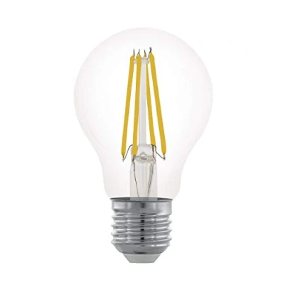 Image of EGLO E27 LED filament light bulb, dimmable Edison lamp for retro lighting, 7.5 watt (equivalent to 60 watt), 806 lumen, warm white glow, 2700 Kelvin, A60, Ø 2.4&quot;