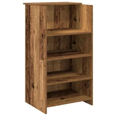 Image of vidaXL Reception Desk 55x50x103.5 cm Modern Engineered Wood Office Counter with Storage, Old Finish