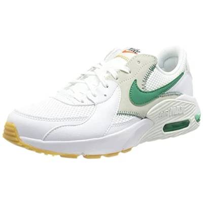 Image of Nike Women&#039;s Air Max Excee Running Shoe, White/Green Noise Summit White sail, 2 UK