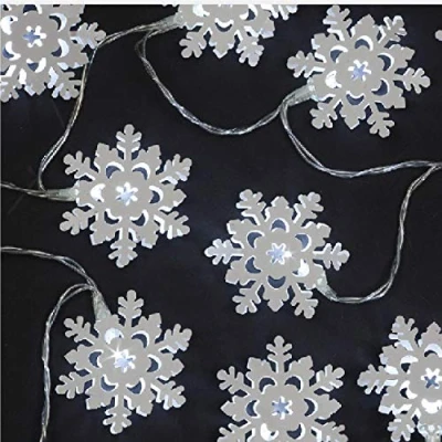 Image of Battery Operated 10 White Iron Snowflake with Ice LEDs