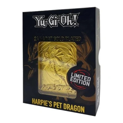 Image of Yu Gi Oh! Limited Edition 24k Gold Plated Harpie&#039;s Pet Dragon Collectible Metal Card