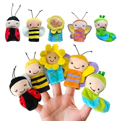 Image of 5pcs Finger Puppet,Liwein Animal Puppet Set Doll Props Hand Puppets for Children Birthday Kids Party Baptism Baby Story Time