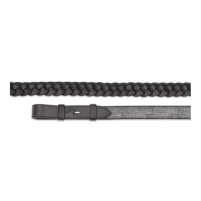 Image of Shires Aviemore Leather Plaited Reins Black 54&quot; x 3/4&quot;