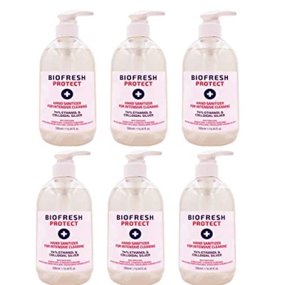 Image of 500ml Hand Sanítíser Cleansing Gel 74% Alc, EN14476 Certified Kills 99% Germs Instantly, Pump Wash UK Stock (6x 500ml)