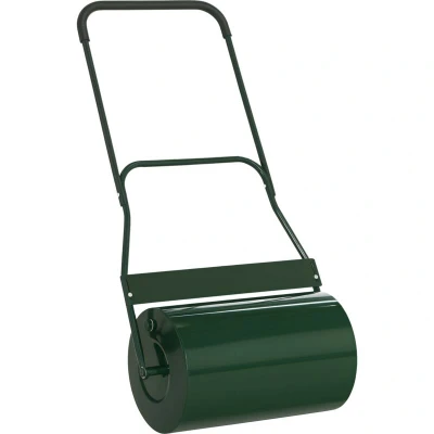 Image of Outsunny Lawn Roller Grass Ground Garden Push/Tow Landscaping Erasing Sod Steel Green