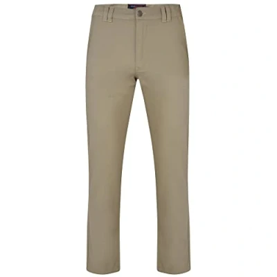 Image of KAM Men&#039;s Chino Trousers Modern Fit Zip Fly Cotton Stretch Casual Pants Stone 32W / 32L
