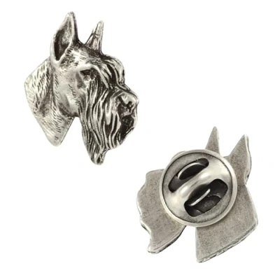 Image of Art Dog Unique Edition Silver Pin Badge Elegant Casket Plated Handmade Brooches Women Brooch Jewelry Schnauzer II 2,2x2x3cm