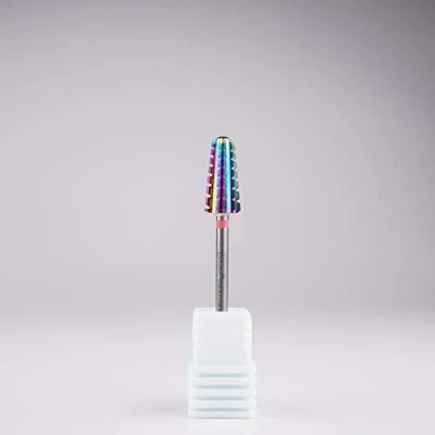 Image of New* Apex® Professional Tungsten Carbide Electric Nail Drill Bit 3/32 inch, 2.35mm Shank for Gels, Acrylics, Art, Manicure, Pedicure, Salon Nails (Volcano Rainbow 2 Way) (3X Coarse)