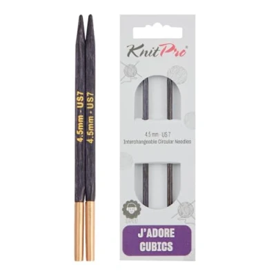 Image of KnitPro J&#039;Adore Cubics Knit Pins Circular Interchangeable Knitting Needles for 60cm Cable and Above 4.50mm, Purple, 26 1940100218