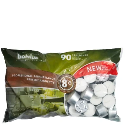 Image of Bolsius Professional Tealight Candles White 8 hours (Bag 90)