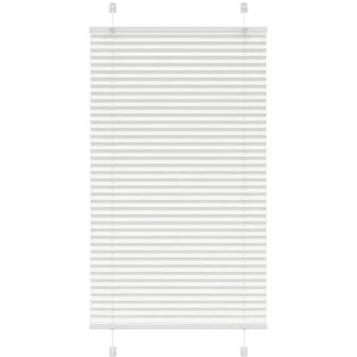 Image of vidaXL Pleated Blind White 70x100 cm Fabric Width 69.4 Polyester