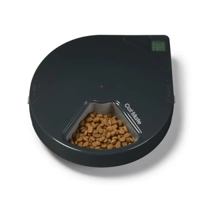 Image of Closer Pets C500 5 Bowl Automatic Pet Feeder with Digital Timer and Twin Ice Packs, for Wet Dry Food, Bowls up to 330g Each, Ideal Cats Small Dogs Grey