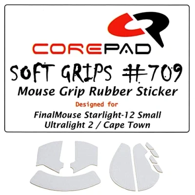 Image of Corepad Soft Grips Self Adhesive Pre Cut Non Slip Stickers for PC Gaming Mice (White, FinalMouse Starlight 12 Small)