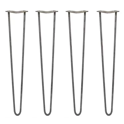 Image of MonsterShop 4 x 28&quot; Hairpin Legs 2 Prong 12mm Raw Steel