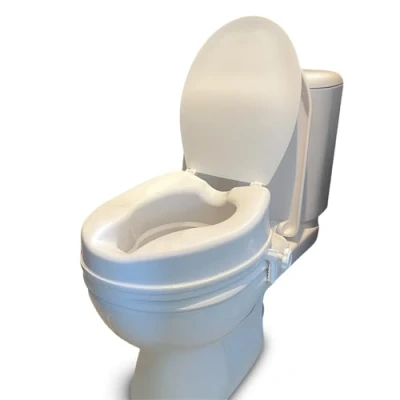 Image of Raised Toilet Seat 4inch 10cm with Lid for Elderly and Disabled, Comfortable Riser Adults, Ideal Limited Mobility Aid