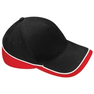 Image of Beechfield Teamwear Competition Cap in Black / red white