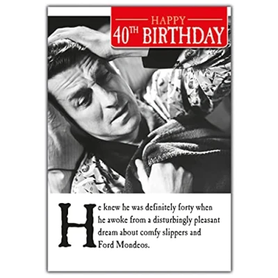 Image of 40th Birthday Card For Him, Funny Men, Happy Male Card, Greetings Cards
