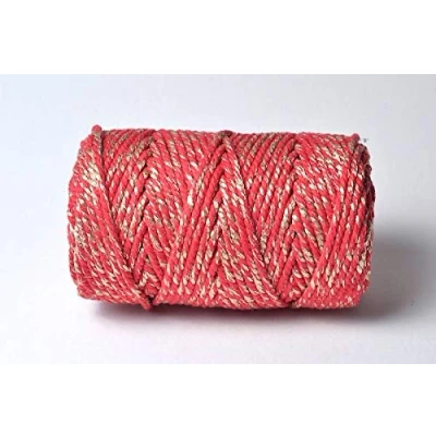 Image of 10m Everlasto Chunky Sparkle Beautiful Baker&#039;s Cotton Craft Twine (4mm approx) (RED SPARKLE)
