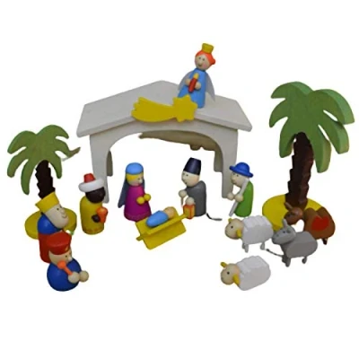 Image of Be Creative Childrens / Kids Christmas Wooden Nativity Scene Toy Play Set