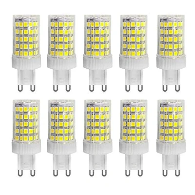 Image of Jiotouhu G9 Led Bulb, 10W Lamps (Equivalent to 100W Halogen Bulbs G9), Cold White 6000K, Flicker Free, 360 Degree Angle, AC 220 240V, Pack of 10