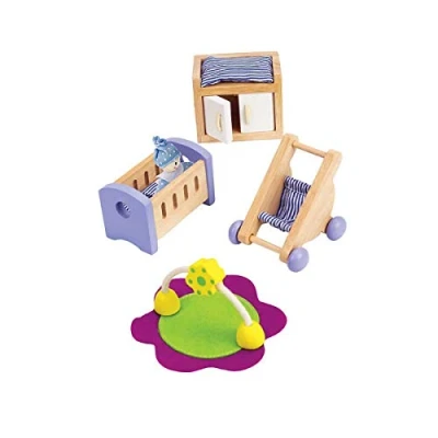 Image of Hape E3459 Baby&#039;s Room Wooden Dolls House Accessories