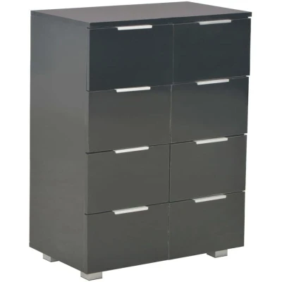 Image of vidaXL Sideboard High Gloss Black 60x35x80 cm Engineered Wood
