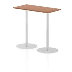 Image of Italia 1200x600mm Poseur Rectangular Table Walnut Top 1145mm High Leg