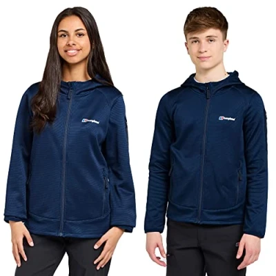 Image of Berghaus Boys&#039; Full Zip Hoodie with 3 Zipped Pockets, Technical Hoodie, Kids&#039; Hiking &amp; Outdoor Recreation Clothing (7 8 Years, Regular, Navy)