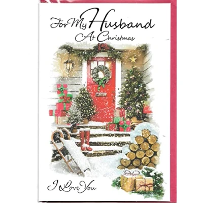 Image of Simon Elvin Christmas Card For Husband 23 x 15 Cm (9 6 inches) My At I Love You