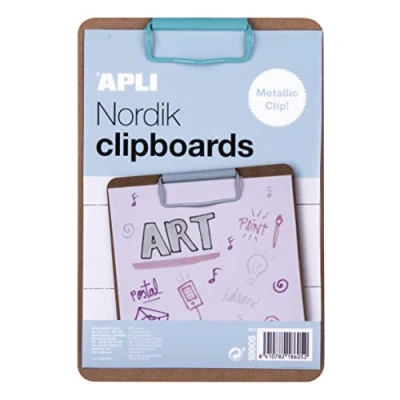 Image of APLI 18605 Clipboard Wood A5 Clip Blue Nordik Collection