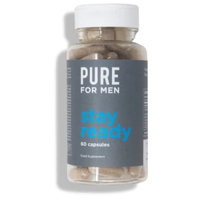 Image of Pure for Men Original Cleanliness Stay Ready Fiber Supplement, 60 Vegan Capsules, Helps Promote Digestive Regularity. Psyllium Husk, Aloe Vera, Chia Seeds, Flaxseed, Proprietary Formula