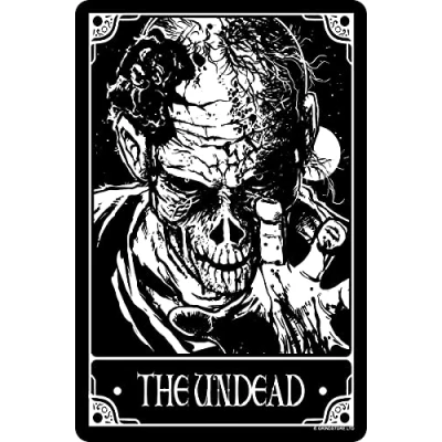 Image of Deadly Tarot The Undead Small Tin Sign Black 10x15cm