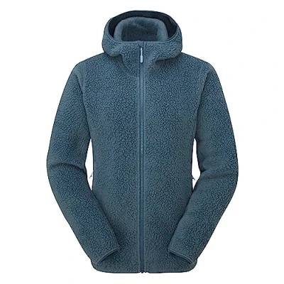 Image of Rab Women’s Shearling Hoody Fleece for Hiking, Camping, &amp; Climbing Orion Blue 14