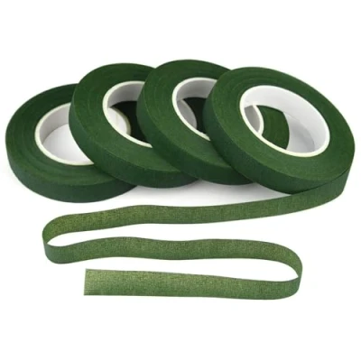 Image of Dolaso 4 Roll Florist Tape 12mm Width Dark Green Flower Stem Wrap Bouquet for Wrapping and DIY Handcrafts 30 Yard/Roll
