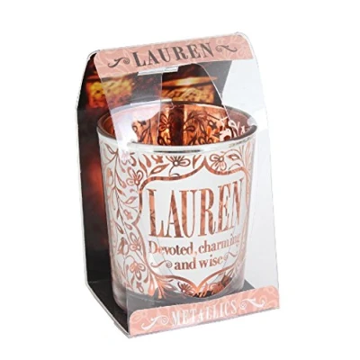 Image of Personalized Metallic Candle Pots Lauren