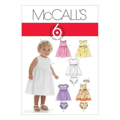 Image of McCall&#039;s Toddlers Easy Sewing Pattern 6015 Summer Dresses, Panties &amp; Headband
